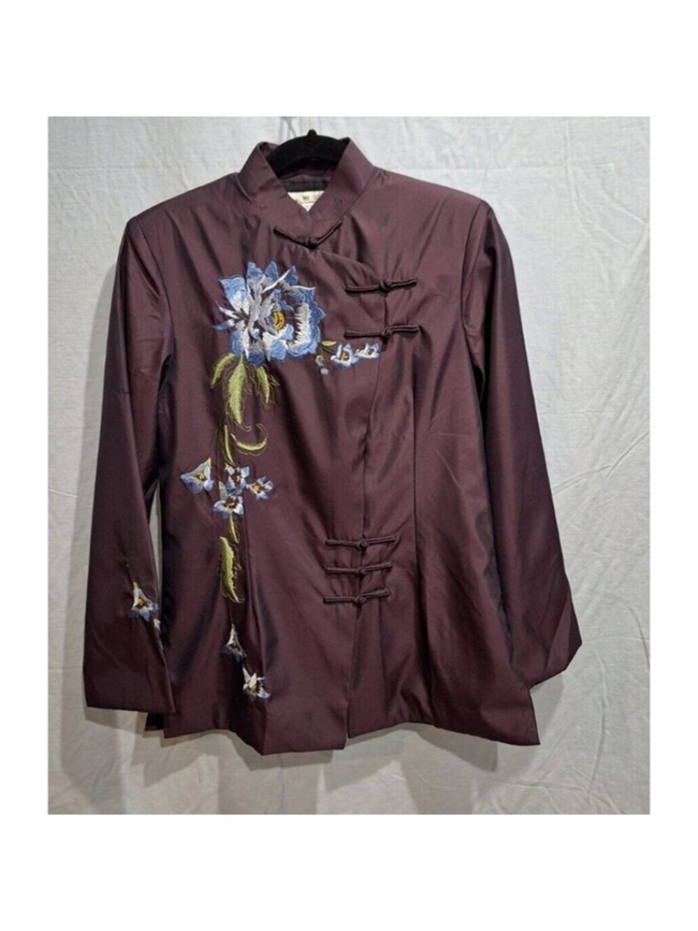 Myaman Oreiental Jacket Womans L Purple  Embroidered fully lined